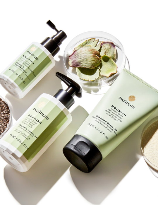 PANPURI švelnumo ir žvilgesio suteikiantis plaukų kondicionierius „Nourish“ 40 ml