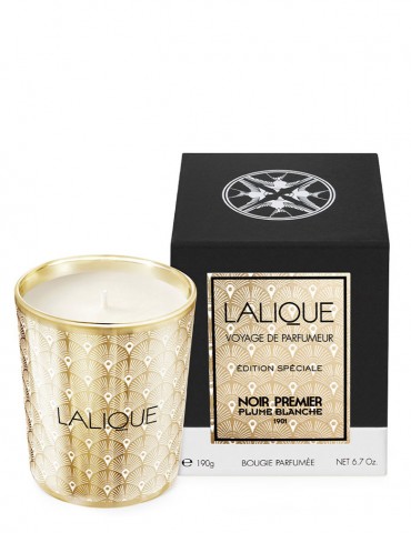 LALIQUE kvepianti žvakė "Noir Premier, Plume Blanche" 190 g