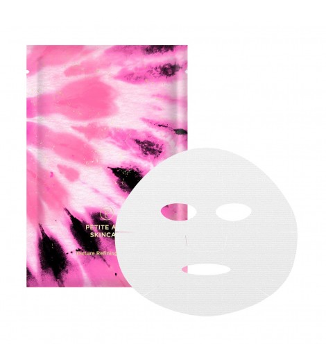 PETITE AMIE SKINCARE tekstūrą tobulinanti lakštinė veido kaukė „Electric Pink“
